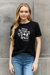 Butterfly Short Sleeve Skull Graphic Tee - MXSTUDIO.COM