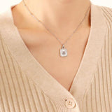 Butterfly Square Pendant 18K Gold-Plated Necklace-MXSTUDIO.COM