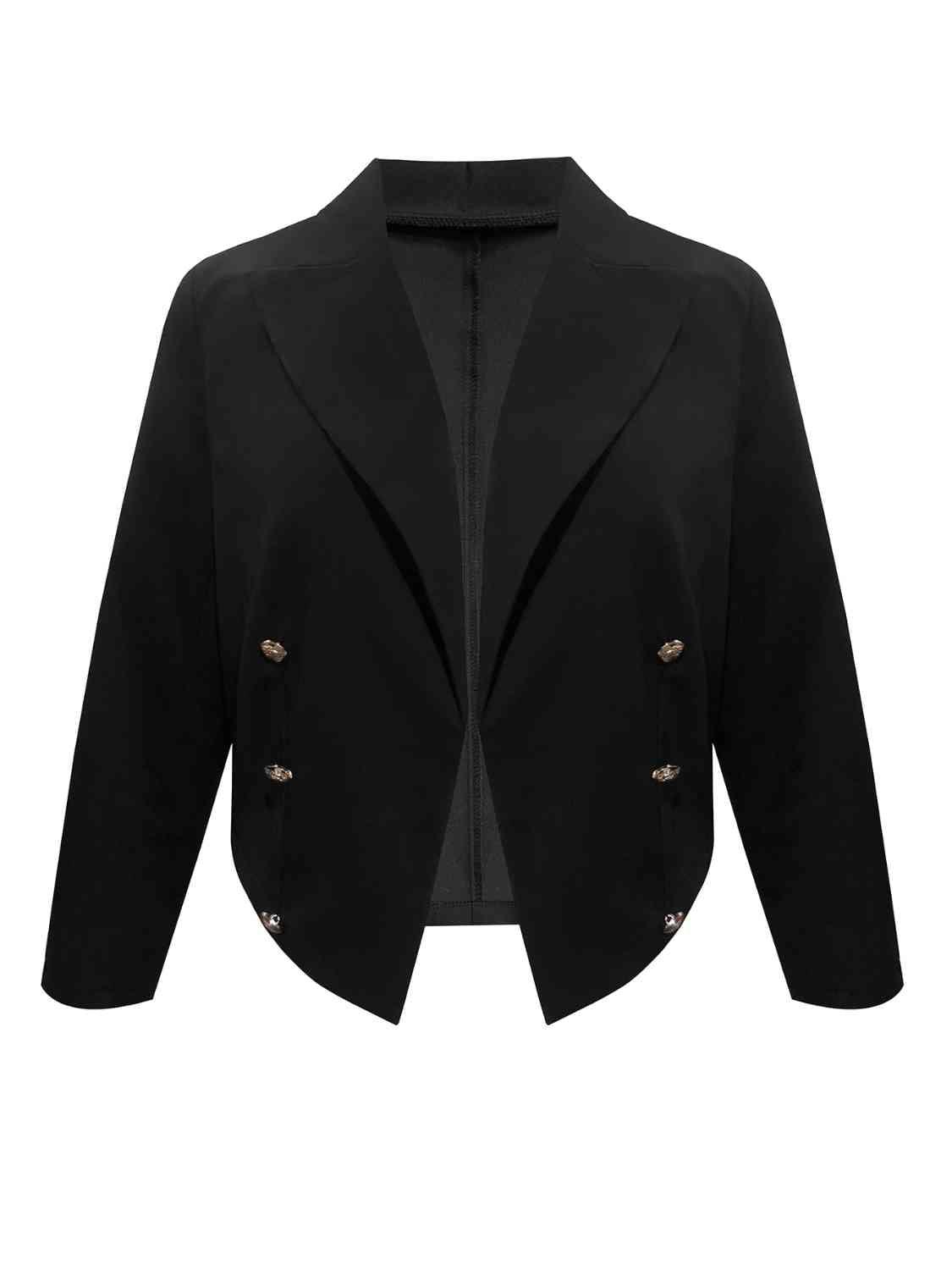 a black jacket with buttons on the front