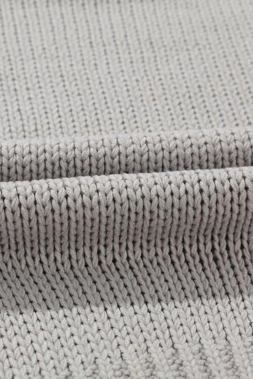 Calm Embrace Crew Neck Knitted Sweater-MXSTUDIO.COM