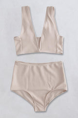 Calming Vibe Ribbed High Waist Bikini Set - MXSTUDIO.COM