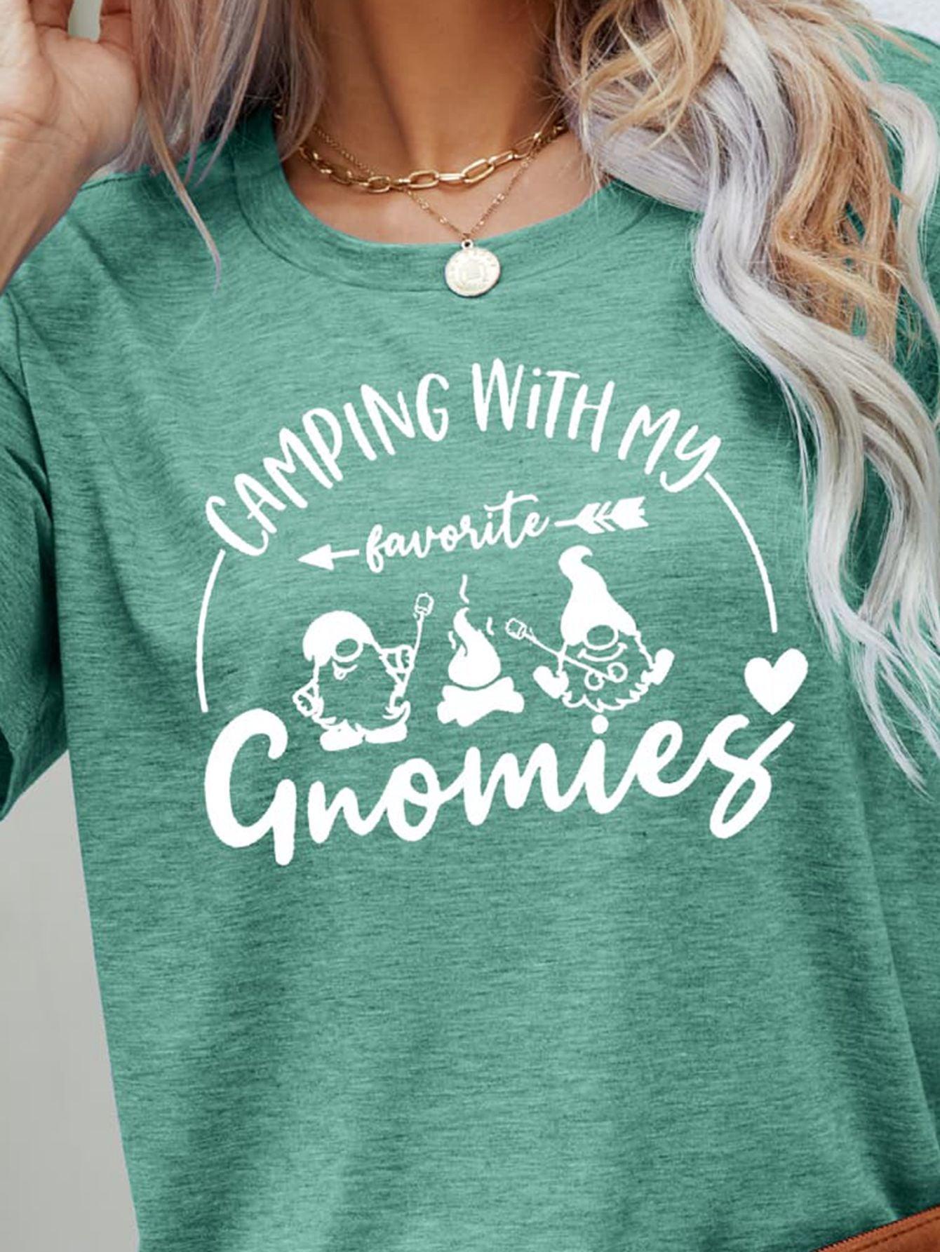 Camping With My Favorite Gnomies Camper T Shirt - MXSTUDIO.COM