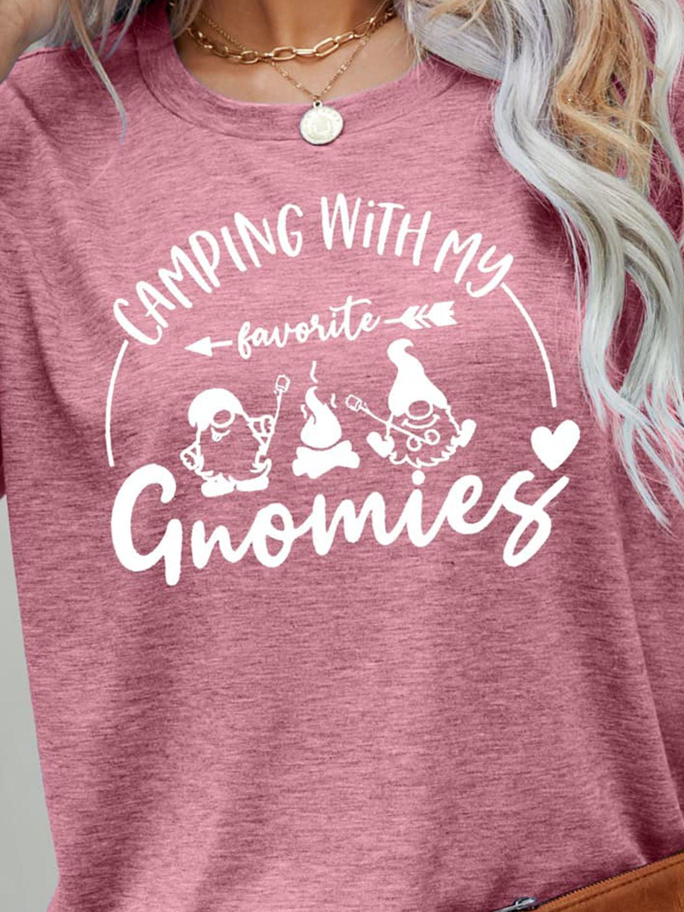 Camping With My Favorite Gnomies Camper T Shirt - MXSTUDIO.COM