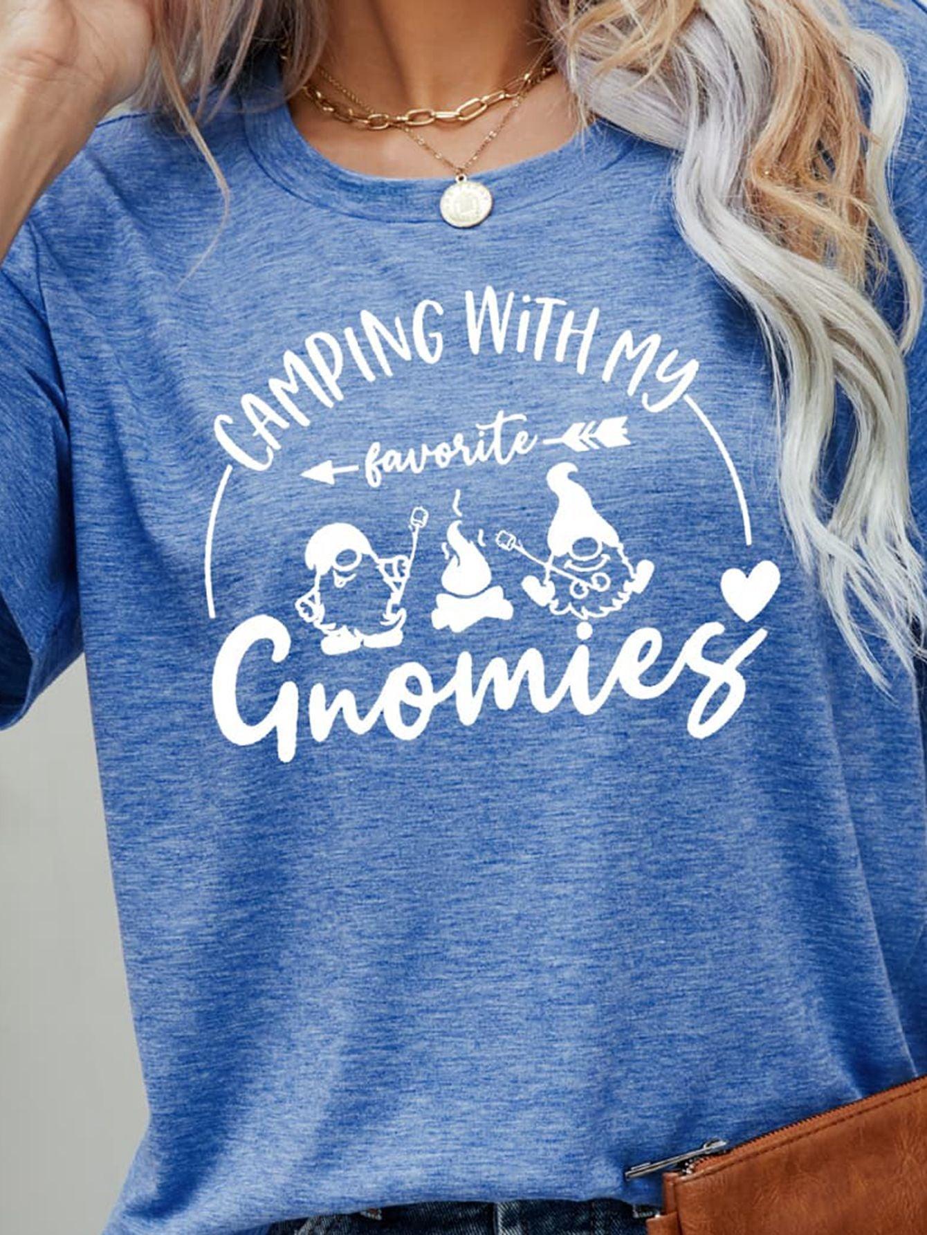 Camping With My Favorite Gnomies Camper T Shirt - MXSTUDIO.COM