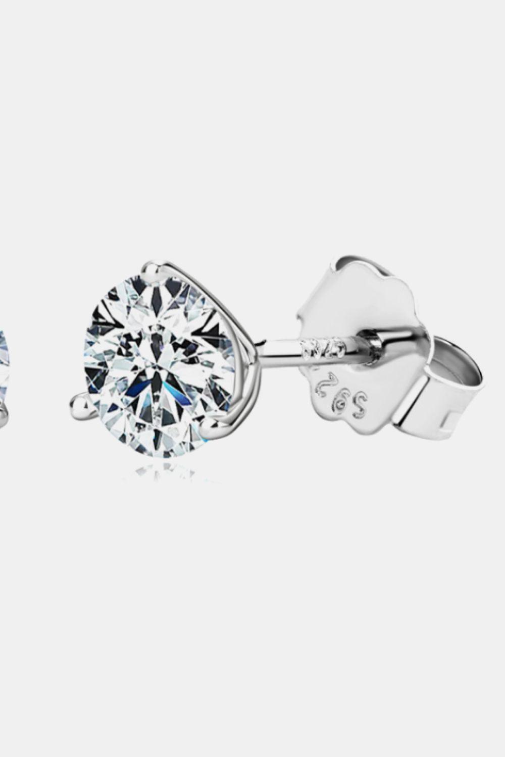 Captivating 925 Sterling Silver Moissanite Stud Earrings - MXSTUDIO.COM