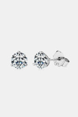 Captivating 925 Sterling Silver Moissanite Stud Earrings - MXSTUDIO.COM