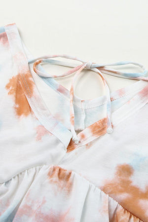 Captivating Charm V Neck Tie Dye Blouse - MXSTUDIO.COM