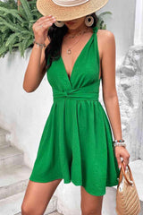 Captivating Chic Crisscross Back Plunge Romper - MXSTUDIO.COM