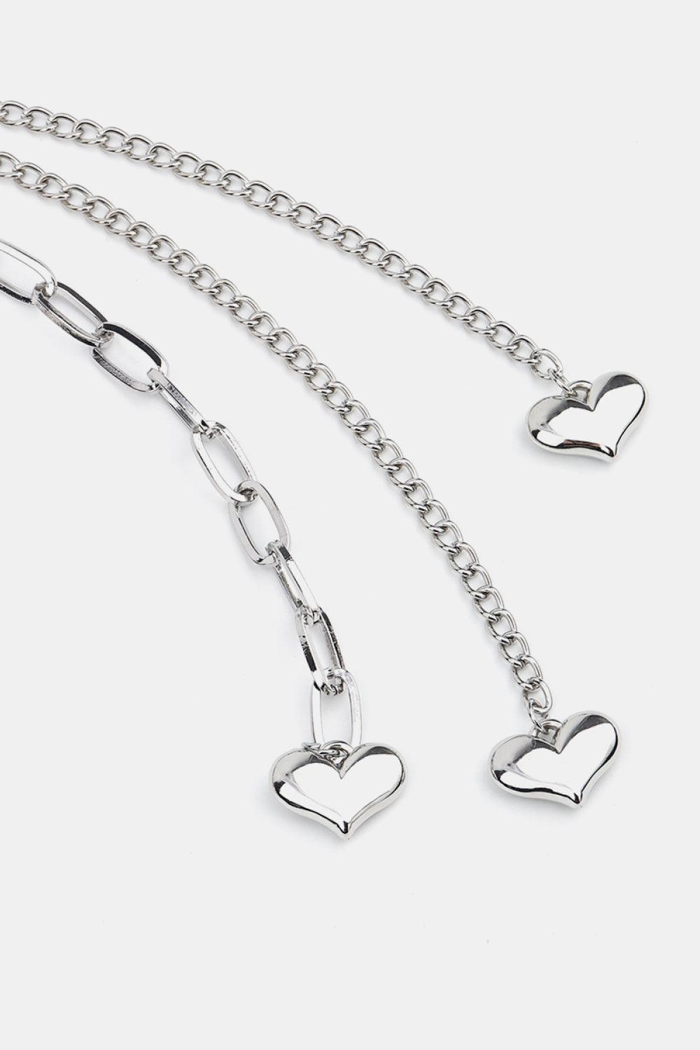 Captivating Heart Charm Silver Chain Belt - MXSTUDIO.COM