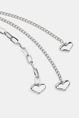 Captivating Heart Charm Silver Chain Belt - MXSTUDIO.COM