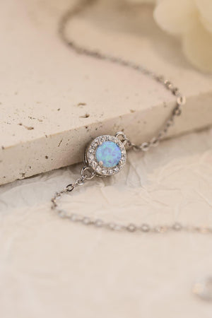 Captivating Platinum-Plated Opal Bracelet Sterling Silver - MXSTUDIO.COM