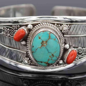 Captivating Turquoise Open Cuff Bracelet-MXSTUDIO.COM