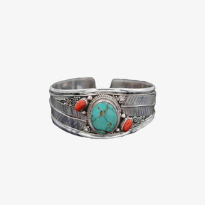 Captivating Turquoise Open Cuff Bracelet-MXSTUDIO.COM