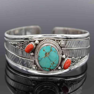 Captivating Turquoise Open Cuff Bracelet-MXSTUDIO.COM