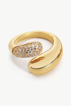 Captivatingly Aesthetic Crystal Polished Bypass Ring - MXSTUDIO.COM