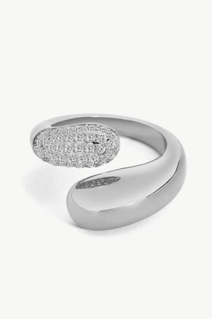 Captivatingly Aesthetic Crystal Polished Bypass Ring - MXSTUDIO.COM