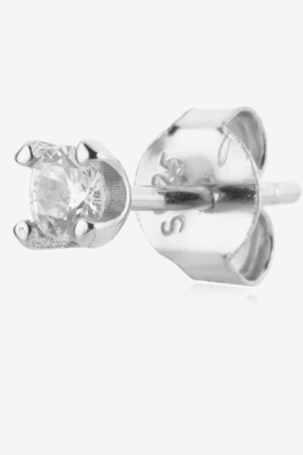 Capture Your Heart Zircon Sterling Silver Stud Earrings - MXSTUDIO.COM