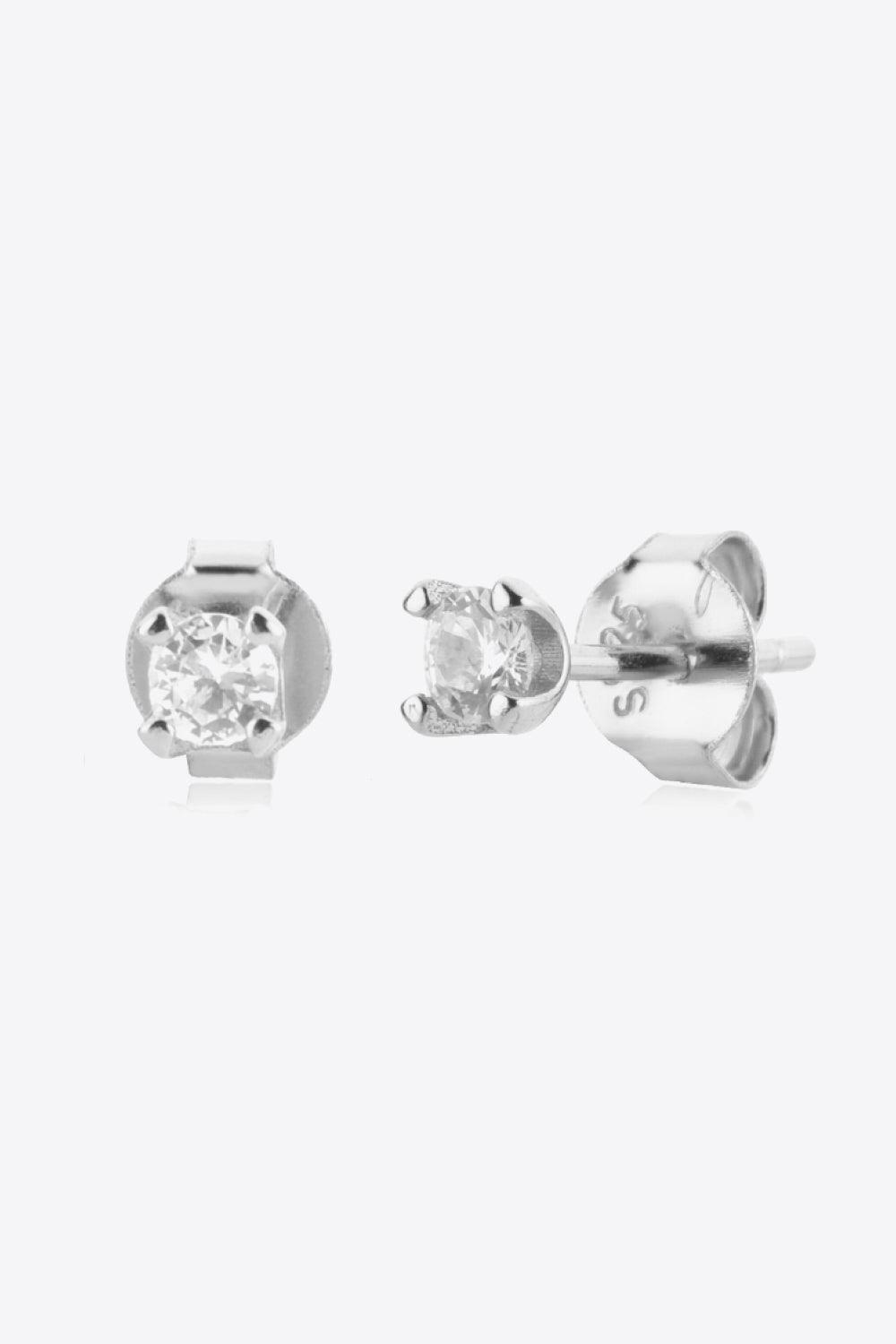 Capture Your Heart Zircon Sterling Silver Stud Earrings - MXSTUDIO.COM