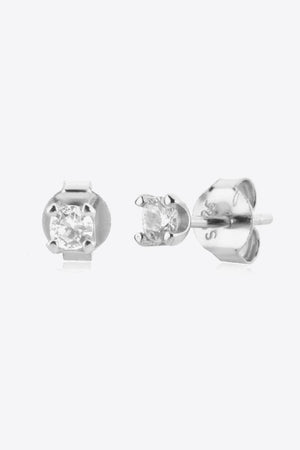 Capture Your Heart Zircon Sterling Silver Stud Earrings - MXSTUDIO.COM