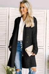 Career Woman Black Longline Coat - MXSTUDIO.COM