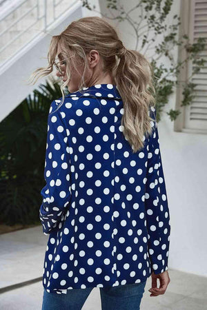 Career Woman Open Front Polka Dot Blazer-MXSTUDIO.COM