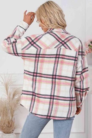 Casual Comfort Plaid Button Up Shirt Jacket - MXSTUDIO.COM