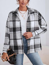 Casual Embrace Plaid Button Up Jacket-MXSTUDIO.COM