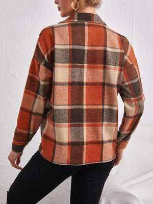 Casual Embrace Plaid Button Up Jacket-MXSTUDIO.COM