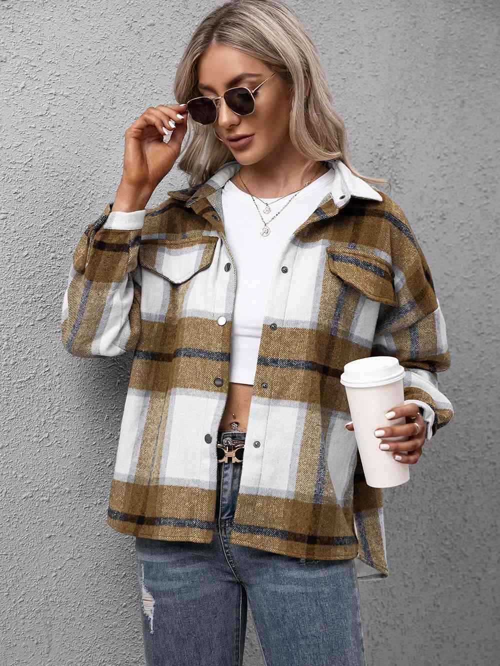 Casual Embrace Plaid Shirt Jacket - MXSTUDIO.COM