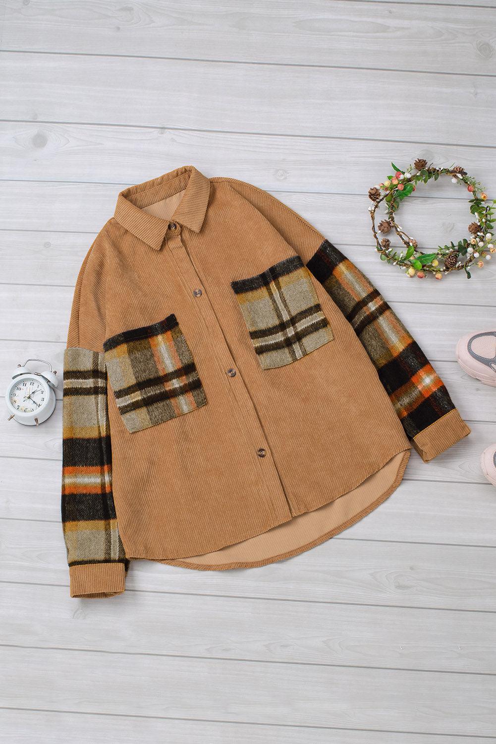 Casual Patchwork Corduroy Jacket - MXSTUDIO.COM