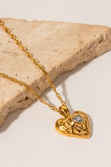 Celebrate Love Heart Pendant Stainless Steel Necklace - MXSTUDIO.COM