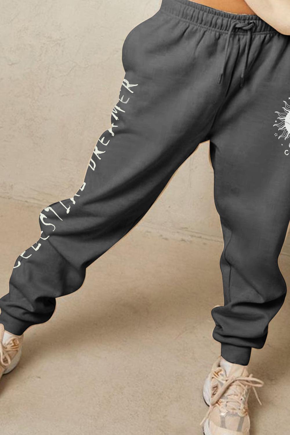 Celestial Dreamer Graphic Tapered Leg Sweatpants - MXSTUDIO.COM