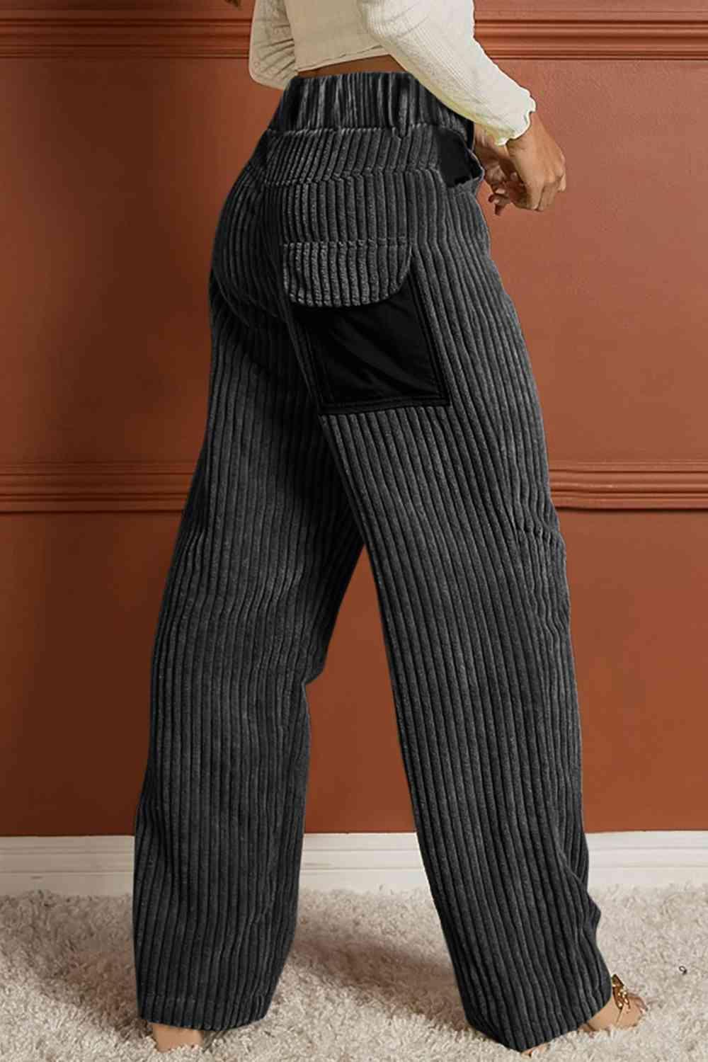 Charcoal Longline Women's Ribbed Pants - MXSTUDIO.COM