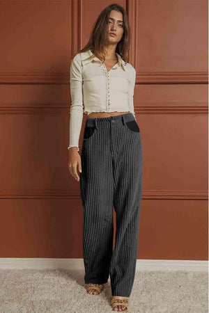 Charcoal Longline Women's Ribbed Pants - MXSTUDIO.COM