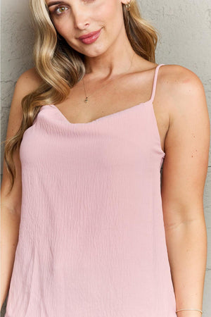 Charismatic Loose Fit Pink Cami Top - MXSTUDIO.COM