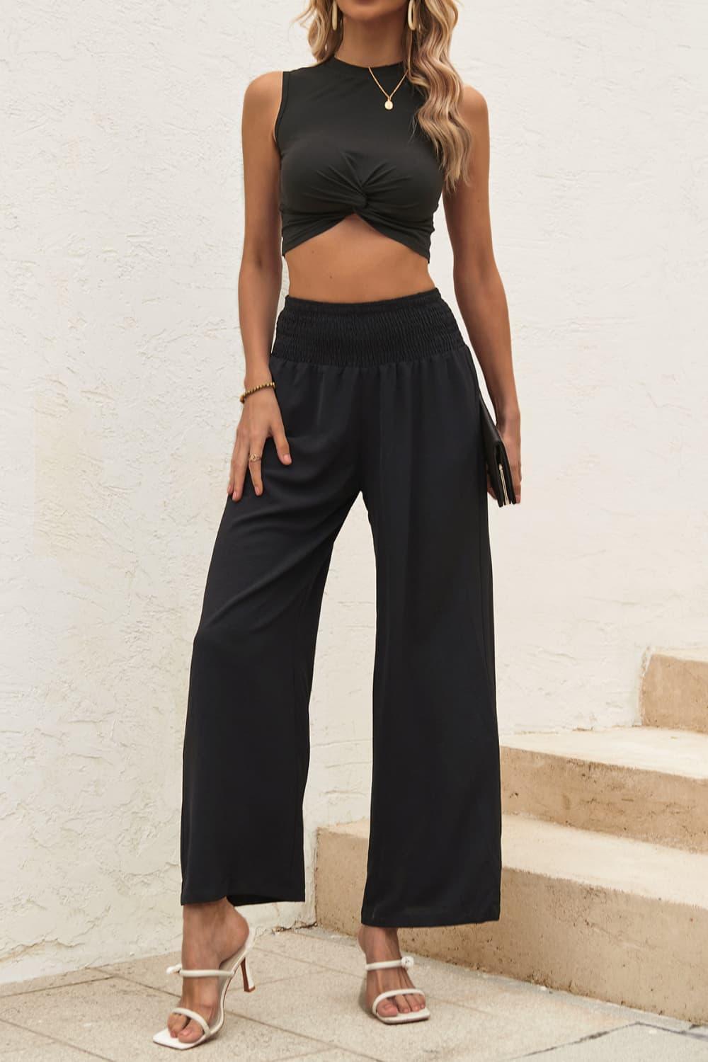 Charismatic Sleeveless Crop Top and Pants Set - MXSTUDIO.COM