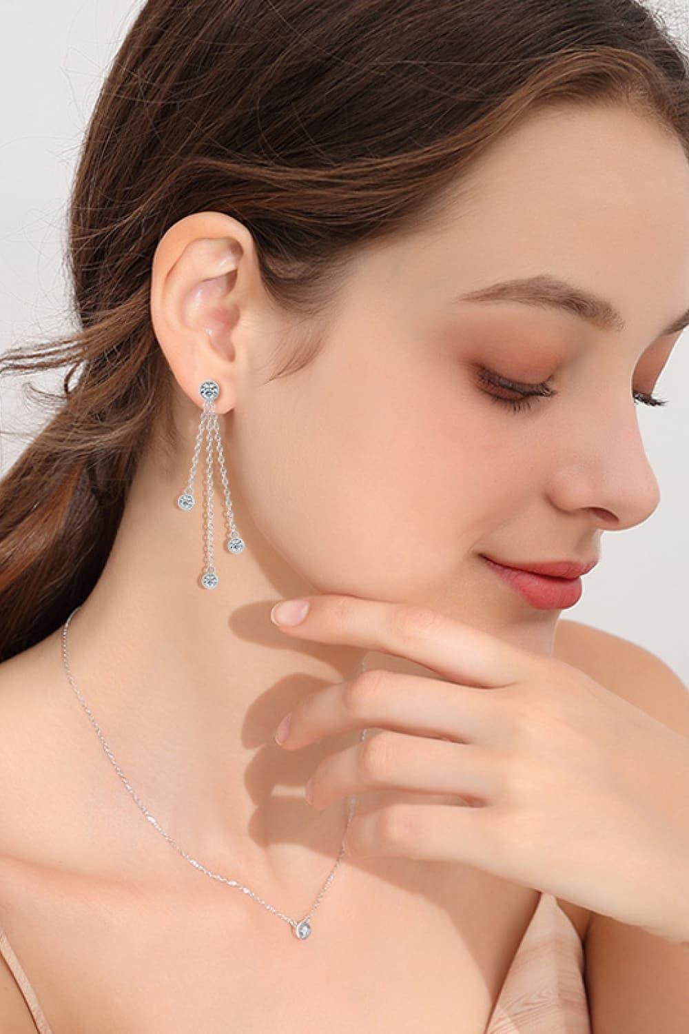 Charming 1.2 Carat Layered Chain Moissanite Earrings - MXSTUDIO.COM