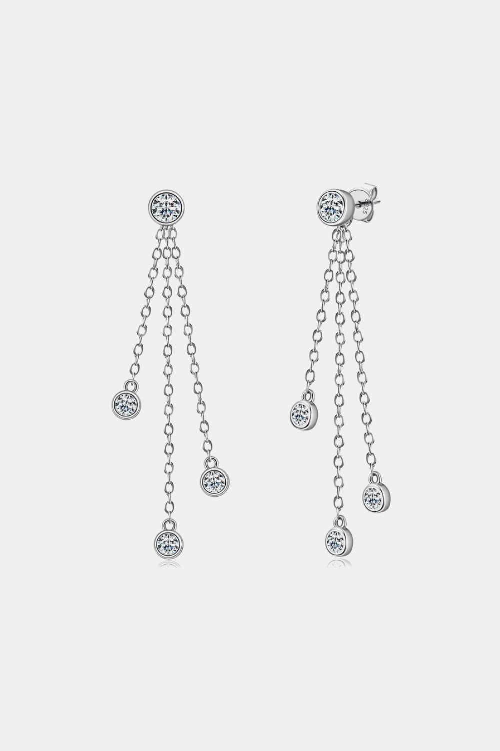 Charming 1.2 Carat Layered Chain Moissanite Earrings - MXSTUDIO.COM