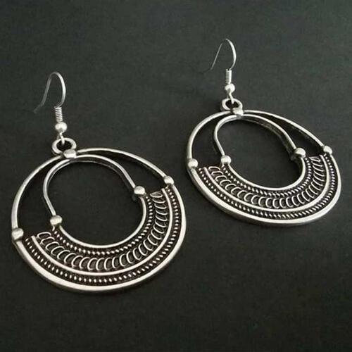 Cheer Up Alloy Geometric Dangle Earrings-MXSTUDIO.COM