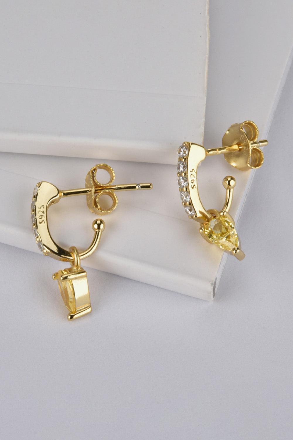 Cheerful Gold Plated 925 Sterling Silver Opal Drop Earrings - MXSTUDIO.COM