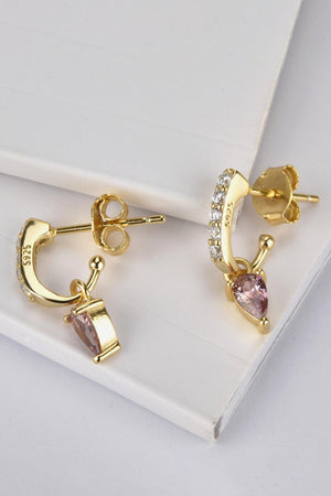 Cheerful Gold Plated 925 Sterling Silver Opal Drop Earrings - MXSTUDIO.COM