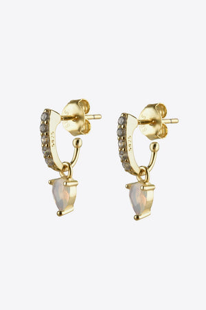 Cheerful Gold Plated 925 Sterling Silver Opal Drop Earrings - MXSTUDIO.COM