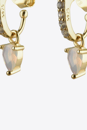 Cheerful Gold Plated 925 Sterling Silver Opal Drop Earrings - MXSTUDIO.COM