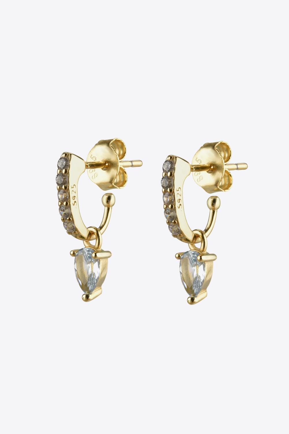 Cheerful Gold Plated 925 Sterling Silver Opal Drop Earrings - MXSTUDIO.COM