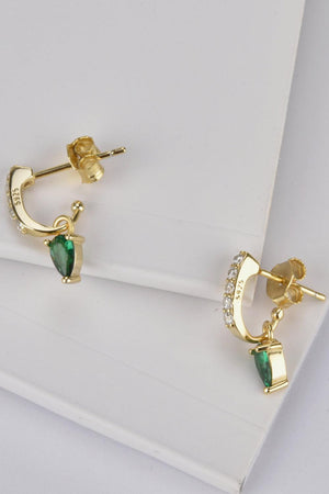 Cheerful Gold Plated 925 Sterling Silver Opal Drop Earrings - MXSTUDIO.COM