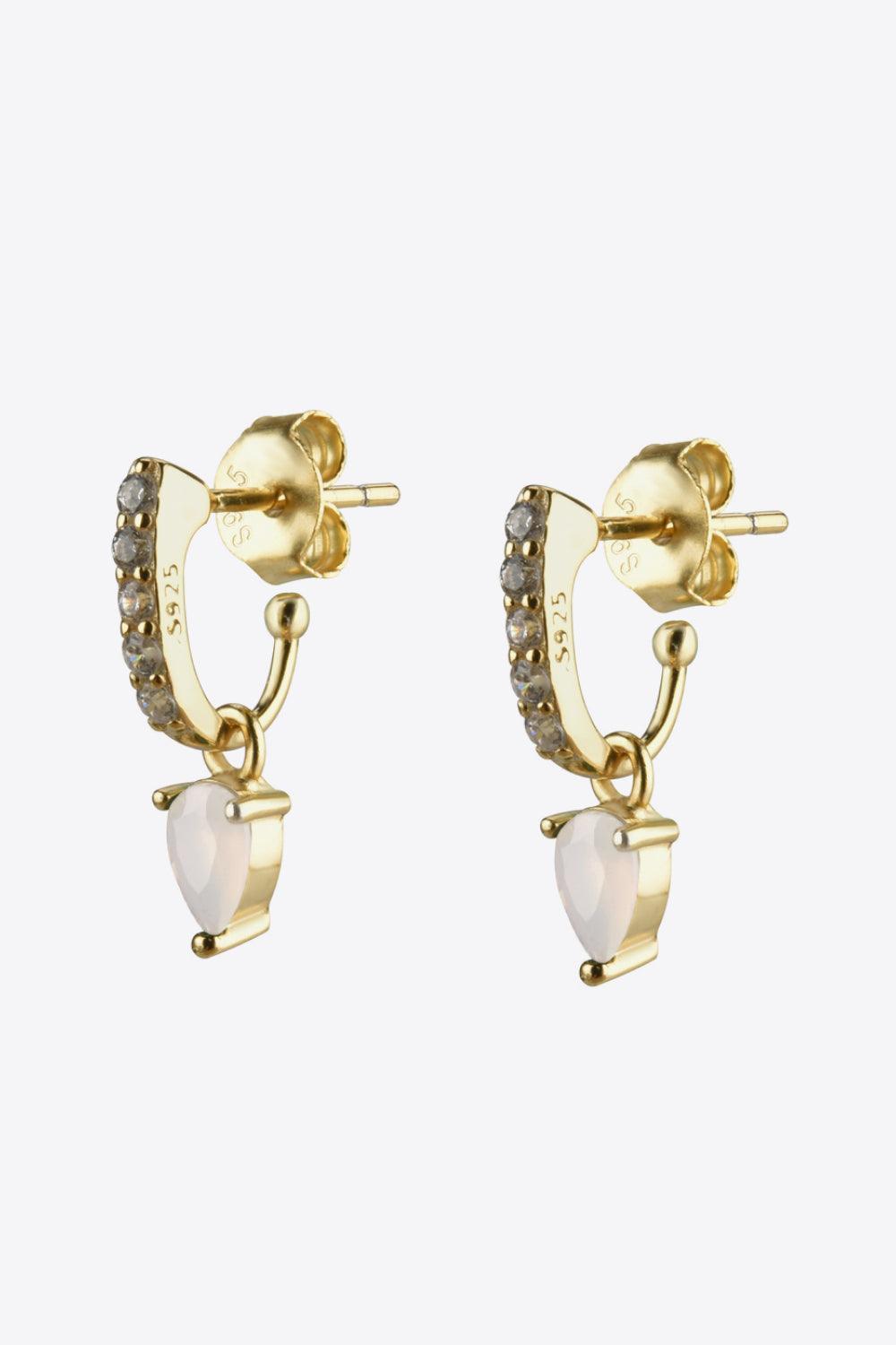 Cheerful Gold Plated 925 Sterling Silver Opal Drop Earrings - MXSTUDIO.COM