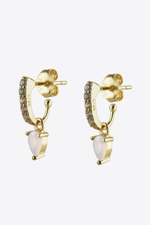 Cheerful Gold Plated 925 Sterling Silver Opal Drop Earrings - MXSTUDIO.COM