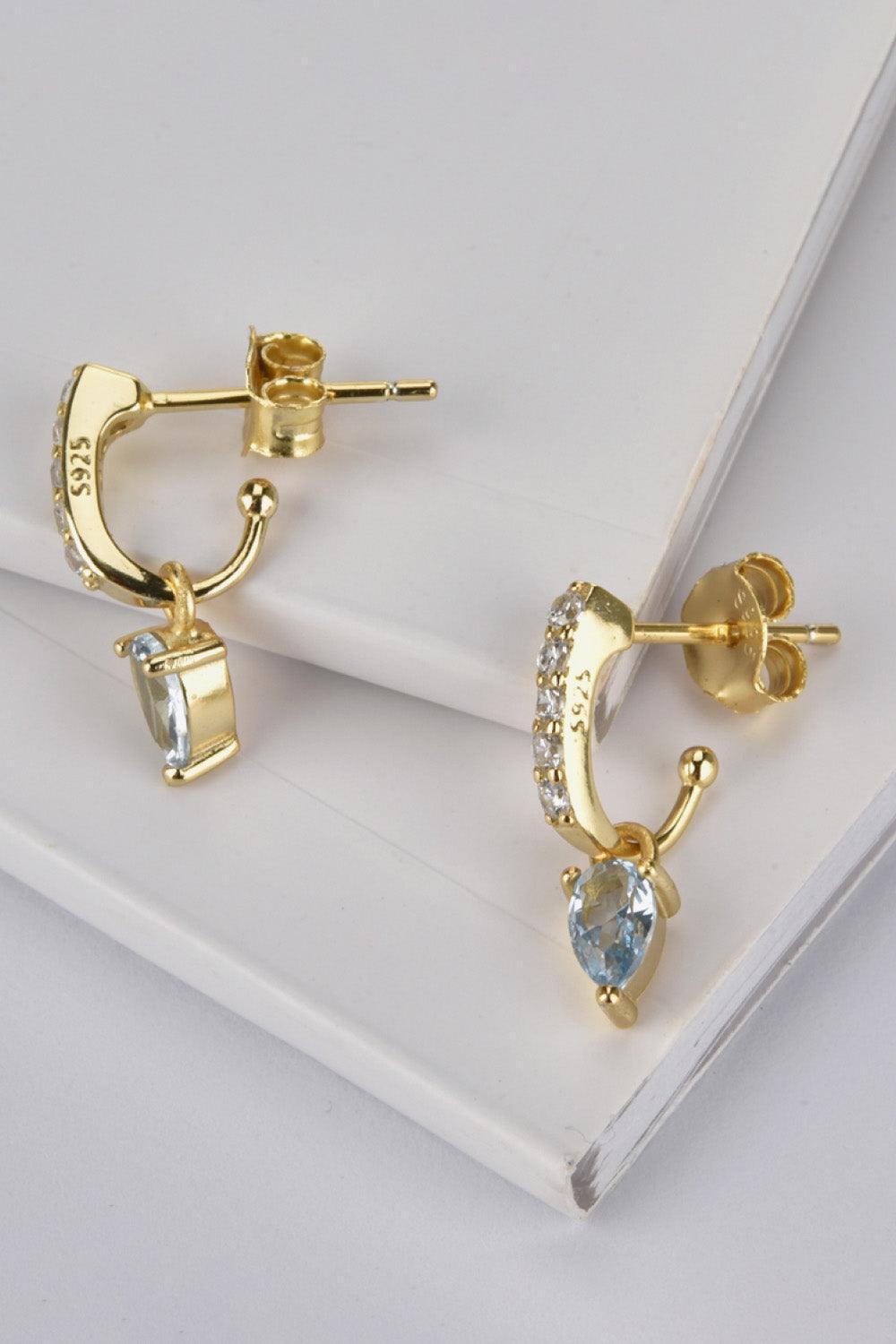 Cheerful Gold Plated 925 Sterling Silver Opal Drop Earrings - MXSTUDIO.COM