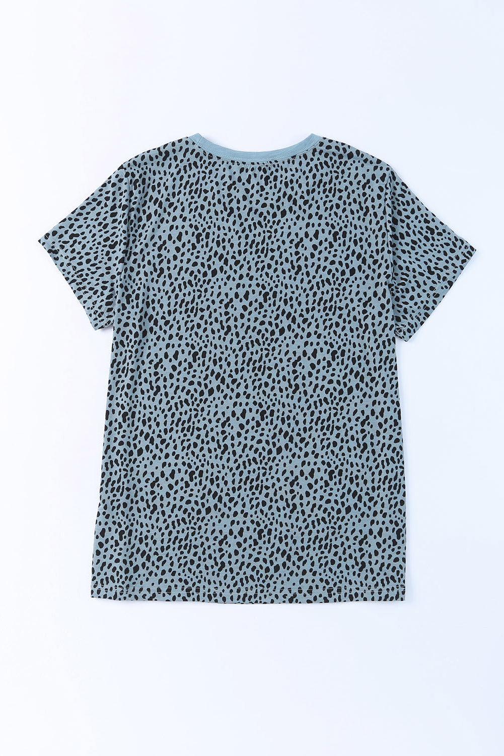 a t - shirt with a black and white animal print