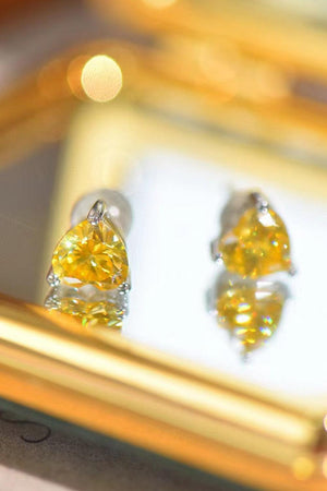 Cherish 2 Carat Yellow Heart Moissanite Earrings - MXSTUDIO.COM